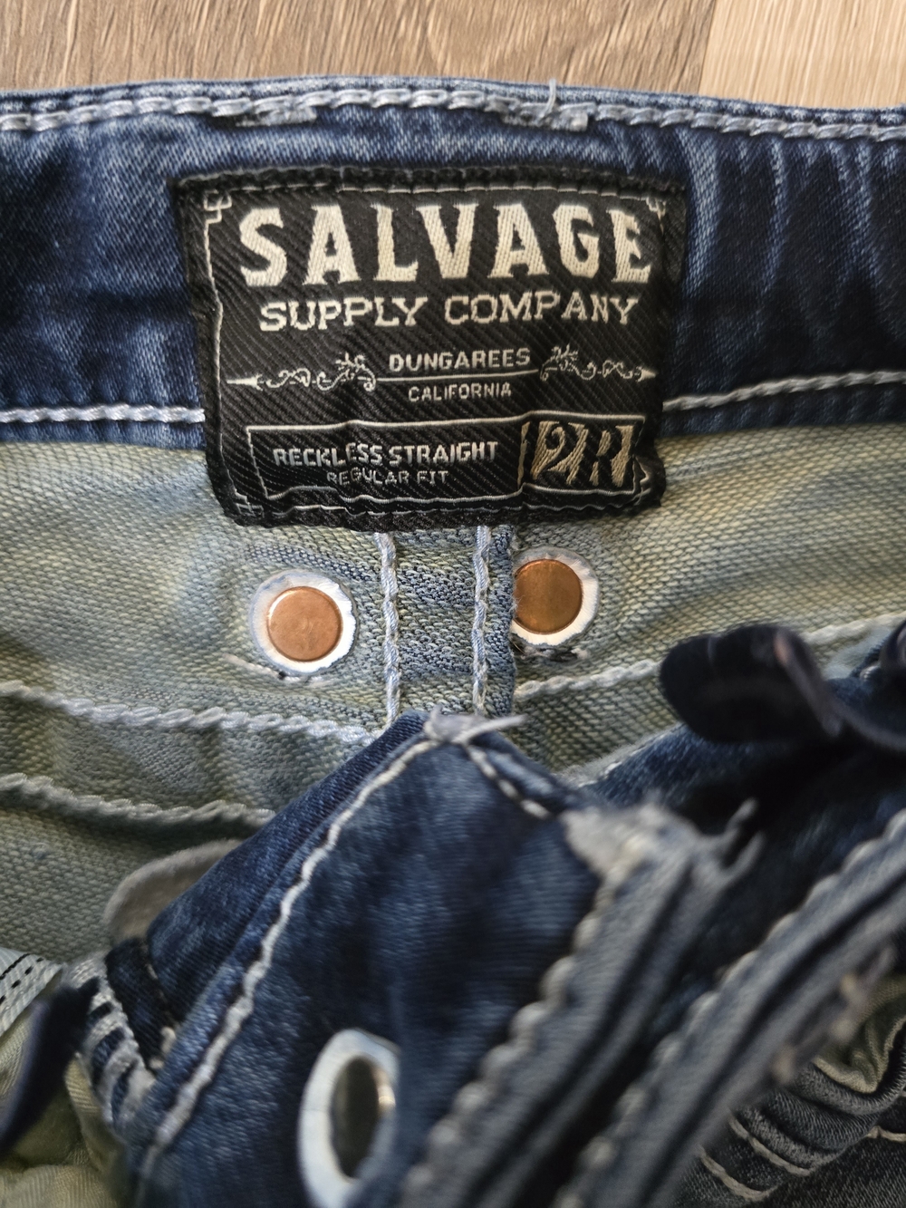 Boys 12R Salvage Blue Reckless Straight Jeans